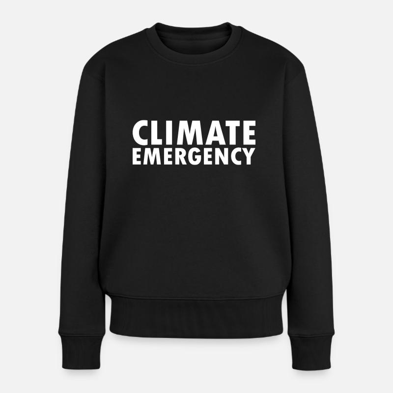 Climate emergency - Frauen Premium Bio Pullover - Schwarz