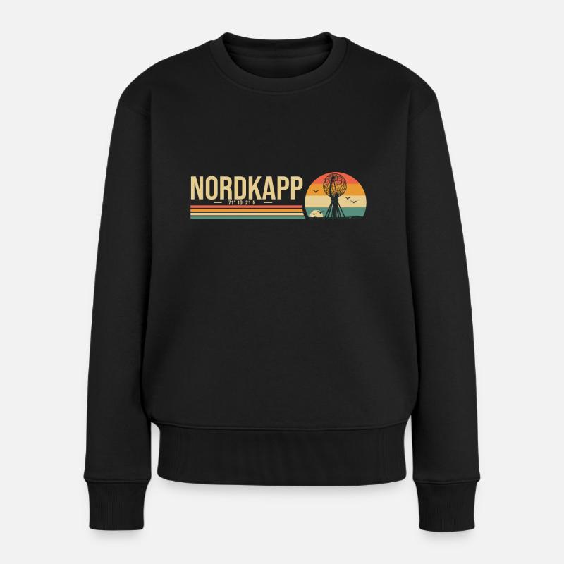 Northkapp Nordkap Cooles Geschenk Reisen Norwegen - Frauen Premium Bio Pullover - Schwarz