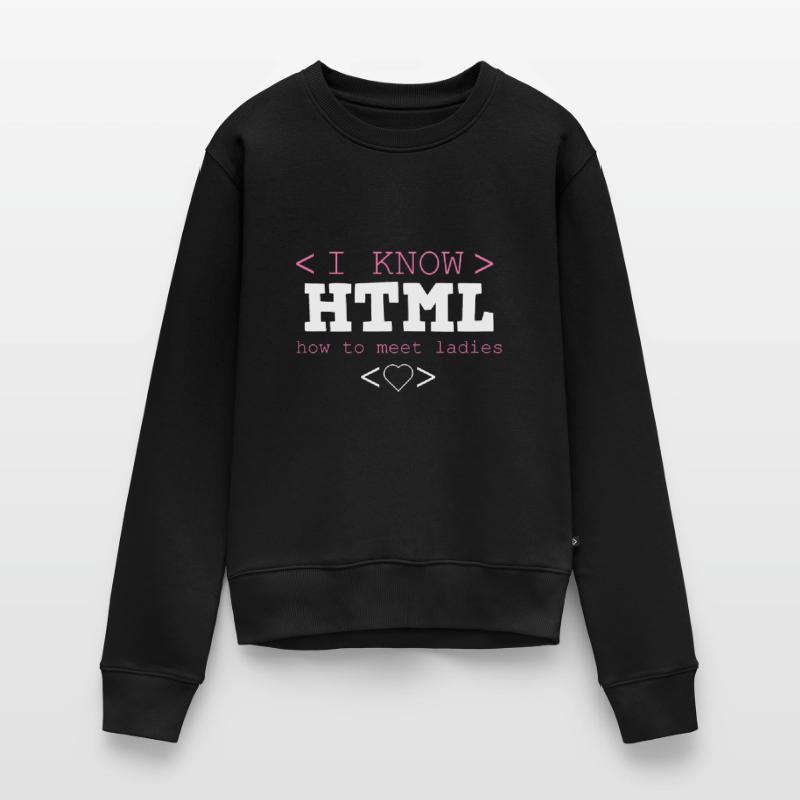 HTML Editor Hypertext Markup Language Webdokument Frauen Premium Bio Pullover
