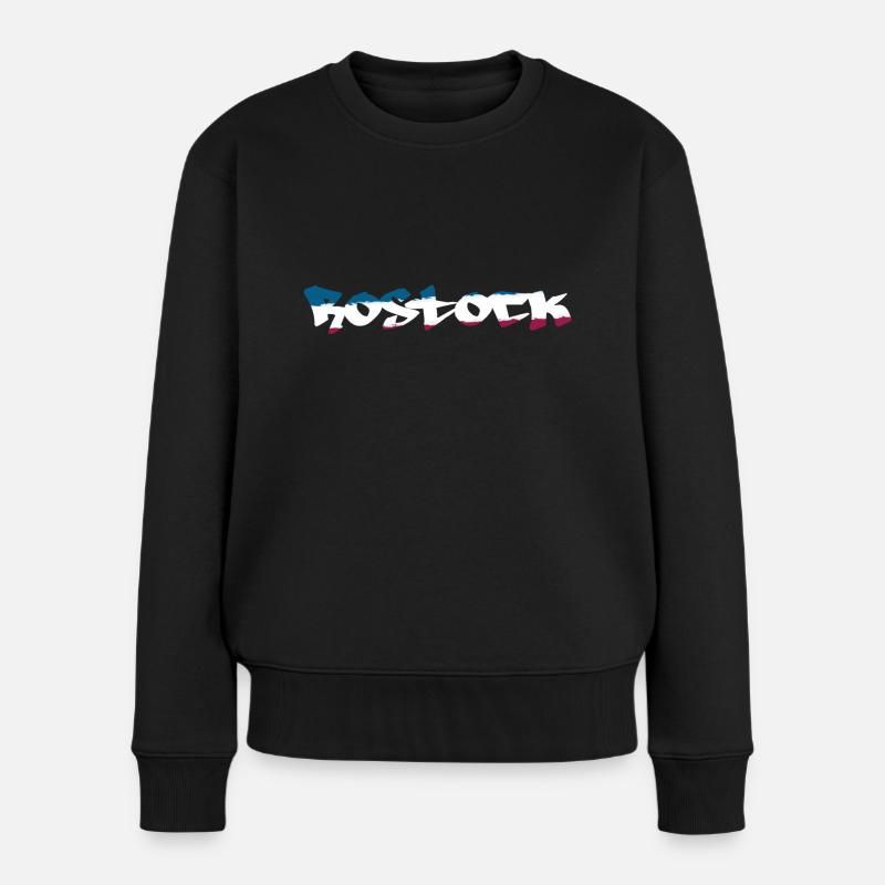 Rostock Graffiti - Frauen Premium Bio Pullover - Schwarz