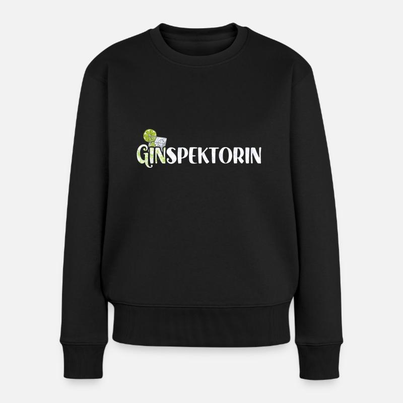 GINspektorin Gin Inspektorin Wacholderschnaps - Frauen Premium Bio Pullover - Schwarz