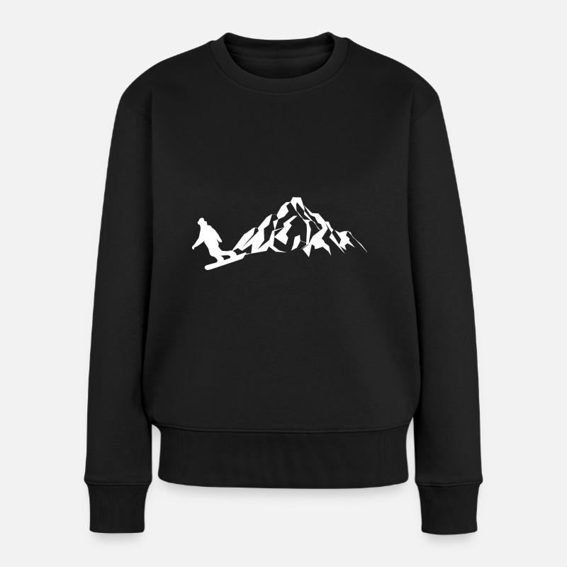 Berg - Snowboarden - (11) - Frauen Premium Bio Pullover - Schwarz