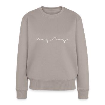 linie wellig spitz verlauf strich - Frauen Premium Bio Pullover - Taupe - Vorne - Julia (174cm)