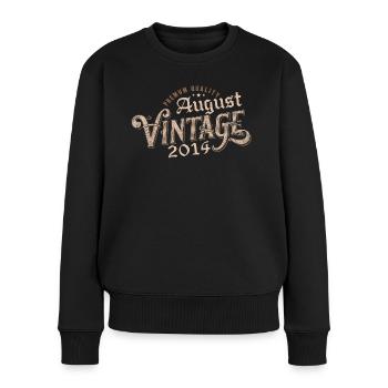 Geschenk August 2014 Geburtstag August 2014 August - Frauen Premium Bio Pullover - Schwarz - Vorne - Julia (174cm)