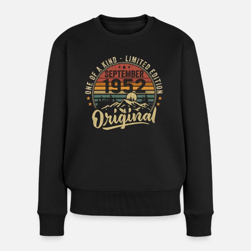 Geburtstag September 1952 - geboren im September 1952 - Frauen Premium Bio Pullover - Schwarz