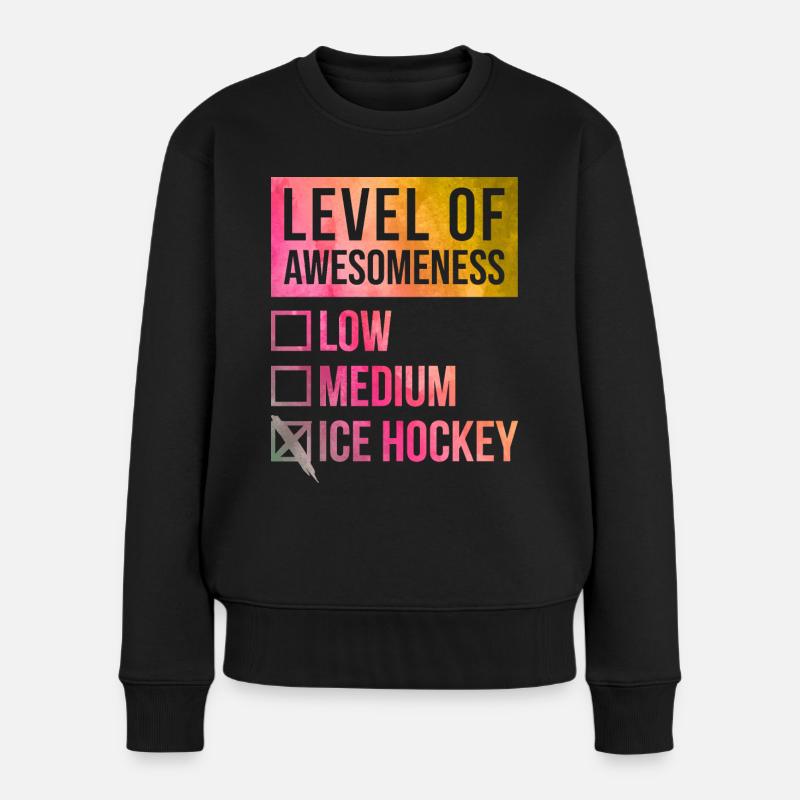 Eishockey Eishockey Eishockey Eishockey - Frauen Premium Bio Pullover - Schwarz
