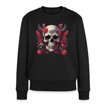 Crâne - Pull Premium bio Femme - noir - Devant - Julia (174cm)