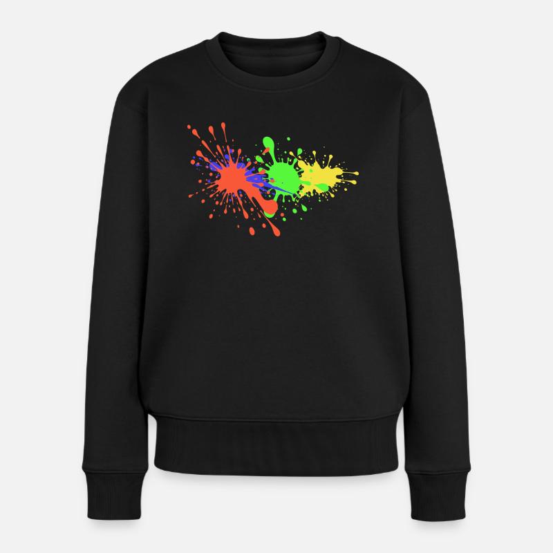Éclaboussures d’artistes de la conception de couleurs - Pull Premium bio Femme - noir