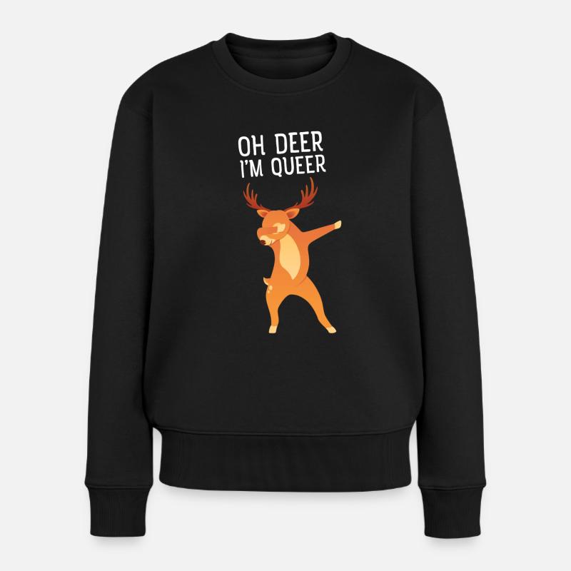 Oh Deer I'm Queer - Dabbing Reindeer Dab Dance - Pull Premium bio Femme - noir