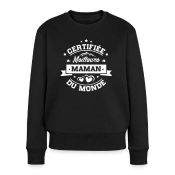 T-Shirt Muttertag - Beste Mutter der Welt - Frauen Premium Bio Pullover - Schwarz - Vorne - Julia (174cm)