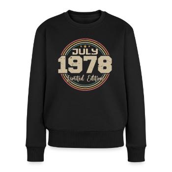 1978 Anniversaire Juillet 1978 Cadeau Juillet 1978 - Pull Premium bio Femme - noir - Devant - Julia (174cm)