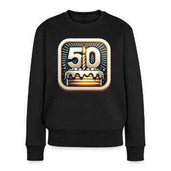 Gâteau 50 bougies 50 Fête d’anniversaire - Pull Premium bio Femme - noir - Devant - Julia (174cm)