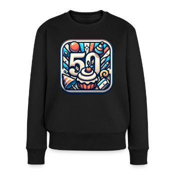 50 Retro Geburtstags Geschenkidee - Frauen Premium Bio Pullover - Schwarz - Vorne - Julia (174cm)