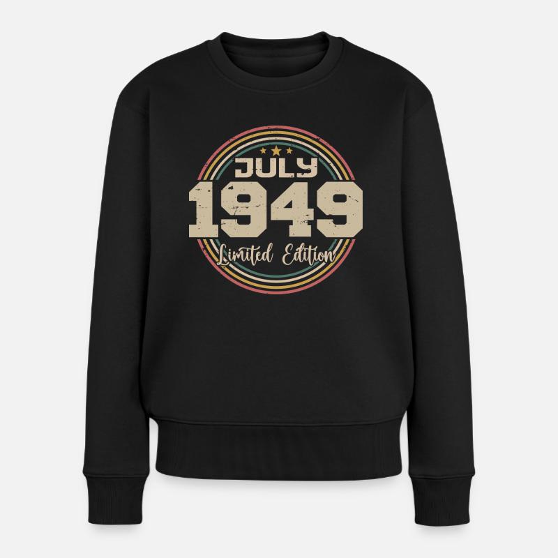 1949 Geburtstag Juli 1949 Geschenk Juli 1949 - Frauen Premium Bio Pullover - Schwarz