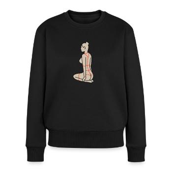 Nackte Frau | Bondage | Sex | Nude | BDSM | Liebe - Frauen Premium Bio Pullover - Schwarz - Vorne - Julia (174cm)