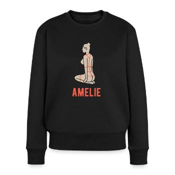 Amelie | Bondage | Sex | BDSM | Kinbaku | Shibari - Frauen Premium Bio Pullover - Schwarz - Vorne - Julia (174cm)