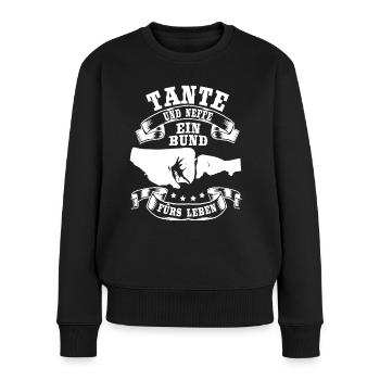 Tante und Neffe Bund fürs Leben Tante Geschenk - Frauen Premium Bio Pullover - Schwarz - Vorne - Julia (174cm)