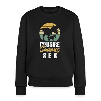 Cousin Saurus Dino Dinosaur Rex Anniversaire - Pull Premium bio Femme - noir - Devant - Julia (174cm)