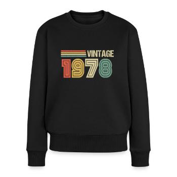 44ème Anniversaire 1978 Vintage Cadeau d’Anniversaire - Pull Premium bio Femme - noir - Devant - Julia (174cm)
