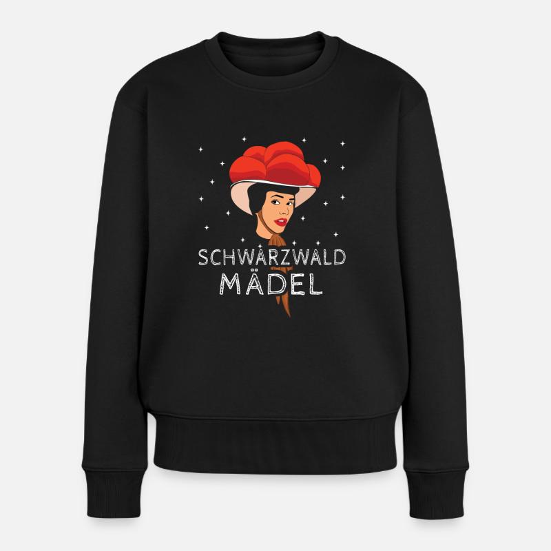 Schwarzwaldmädel Black Forest Schwarzwald Wandern - Frauen Premium Bio Pullover - Schwarz