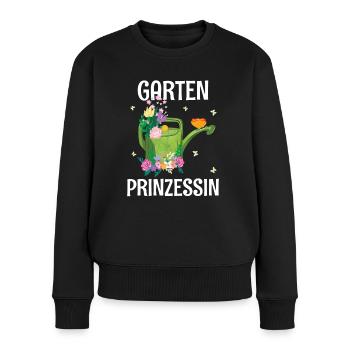 Gartenprinzessin | Gärtnerin Floristin Geschenk - Frauen Premium Bio Pullover - Schwarz - Vorne - Julia (174cm)