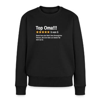 Beste Oma der Welt Spruch Großmutter - Frauen Premium Bio Pullover - Schwarz - Vorne - Julia (174cm)