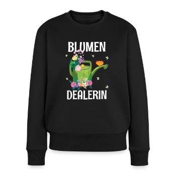 Blumen Dealerin Floristin Gärtnerin Pflanzen - Frauen Premium Bio Pullover - Schwarz - Vorne - Julia (174cm)
