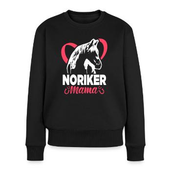 Noriker Mama Reiterin Dressurreiten Pferde Mädchen - Frauen Premium Bio Pullover - Schwarz - Vorne - Julia (174cm)