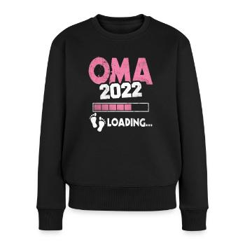Werdende Oma 2022 Loading Nachwuchs Großmutter - Frauen Premium Bio Pullover - Schwarz - Vorne - Julia (174cm)