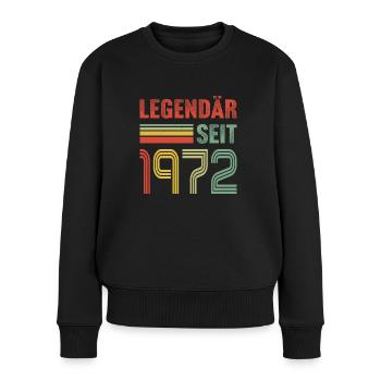 Legendär seit 1972 - Frauen Premium Bio Pullover - Schwarz - Vorne - Julia (174cm)