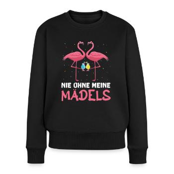 Wir Sind Die Saufen Feiern Lästern Schwestern - Frauen Premium Bio Pullover - Schwarz - Vorne - Julia (174cm)