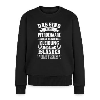 Isländer Glitzer Pferdehaare Pferd Reiter Geschenk - Frauen Premium Bio Pullover - Schwarz - Vorne - Julia (174cm)