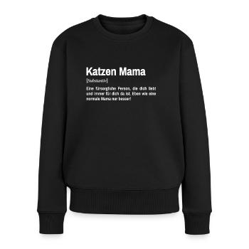 Katzen Mama Definition Kater Mutter Katze - Frauen Premium Bio Pullover - Schwarz - Vorne - Julia (174cm)