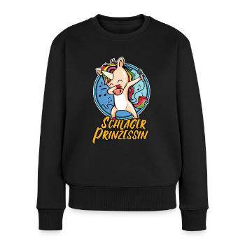 Schlager Prinzessin Deutscher Schlager Einhorn - Frauen Premium Bio Pullover - Schwarz - Vorne - Julia (174cm)