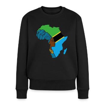 Tansania Tansanische Flagge Afrika Ethnic Souvenir - Frauen Premium Bio Pullover - Schwarz - Vorne - Julia (174cm)