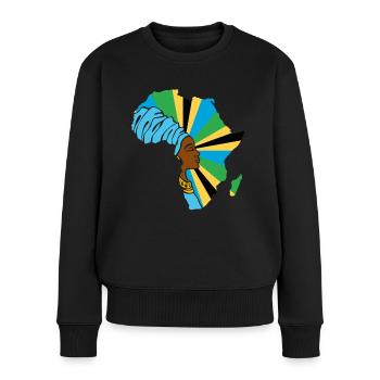 Tansania Tansanische Flagge Afrika Ethnic Souvenir - Frauen Premium Bio Pullover - Schwarz - Vorne - Julia (174cm)