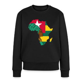 Togo Drapeau togolais Afrique Patrimoine ethnique - Pull Premium bio Femme - noir - Devant - Julia (174cm)