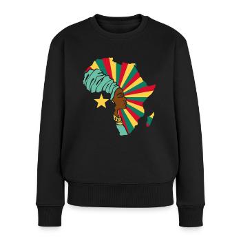 Cameroun Cameroun Drapeau Afrique Patrimoine ethnique - Pull Premium bio Femme - noir - Devant - Julia (174cm)
