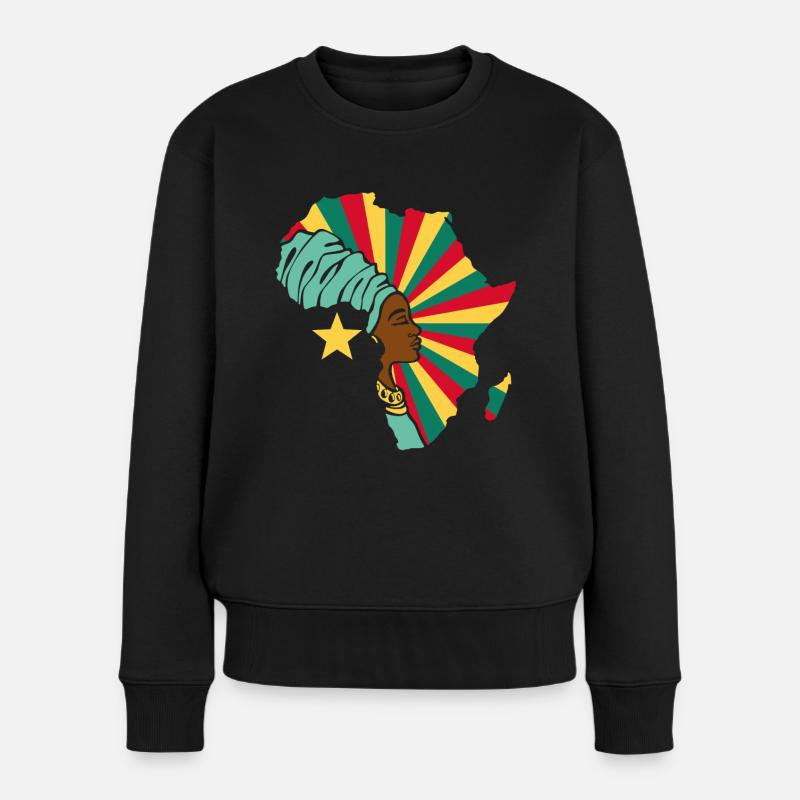 Cameroon Kamerun Flagge Afrika Ethnic Heritage - Frauen Premium Bio Pullover - Schwarz