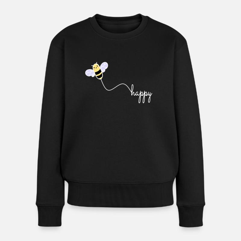 BEE HAPPY - Happy Protection de l’environnement BEE Wordplay - Pull Premium bio Femme - noir