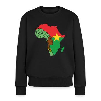 Burkina Faso Flagge Fahne Afrika Ethnic Heritage - Frauen Premium Bio Pullover - Schwarz - Vorne - Julia (174cm)