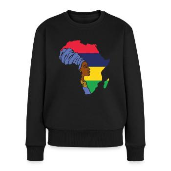 Drapeau de l’île Maurice Drapeau Afrique Souvenir ethnique - Pull Premium bio Femme - noir - Devant - Julia (174cm)