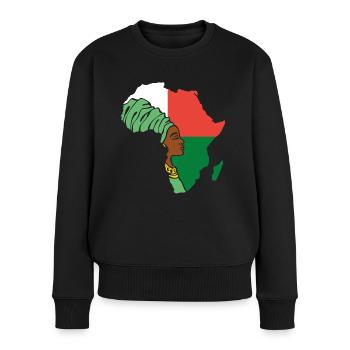 Madagaskar Flagge Fahne Afrika Ethnic Souvenir - Frauen Premium Bio Pullover - Schwarz - Vorne - Julia (174cm)