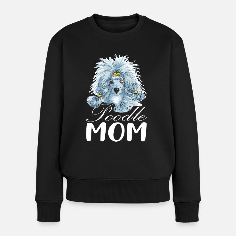 Pudel Mama Hund Liebe Pudel - Frauen Premium Bio Pullover - Schwarz