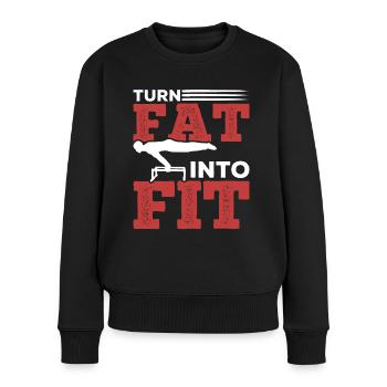 Straße Krafttraining Calisthenics Körpergewicht - Frauen Premium Bio Pullover - Schwarz - Vorne - Julia (174cm)