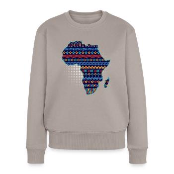 Africa Map Silhouette Black Afro Pride - Women's Premium Organic Jumper - taupe - Front - Julia (174cm)