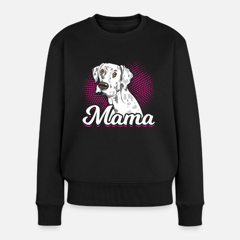 Mama Dalmatiner Hund Liebhaber - Frauen Premium Bio Pullover - Schwarz