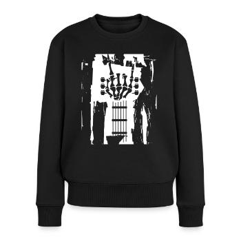 Guitare Squelette Heavy Metal Guitariste Bass Bassiste - Pull Premium bio Femme - noir - Devant - Julia (174cm)
