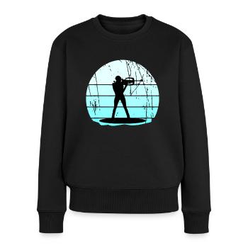 BIATHLON - Vintage - Sports d’hiver - Pull Premium bio Femme - noir - Devant - Julia (174cm)