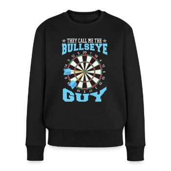 Bullseye Guy Darts - Frauen Premium Bio Pullover - Schwarz - Vorne - Julia (174cm)